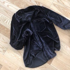LPA Velvet button up shirt